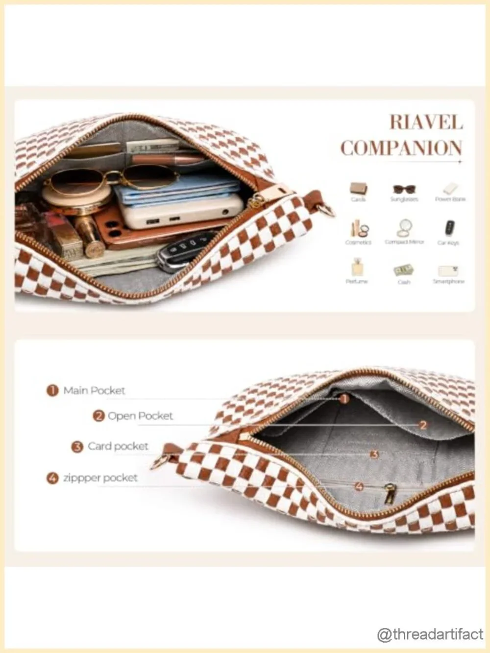 Woven Vegan Leather Crossbody Bag with Adjustable Strap and Coin Pouch
